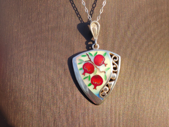 Cloisonne Enamel Pomegranate Necklace