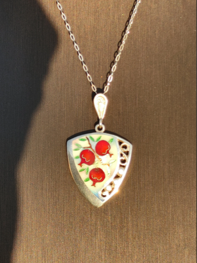 Cloisonne Enamel Pomegranate Necklace