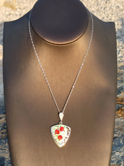 Cloisonne Enamel Pomegranate Necklace