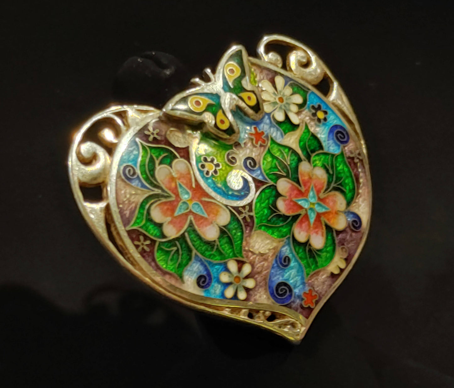 Handmade Cloisonne Enamel Butterfly Ring