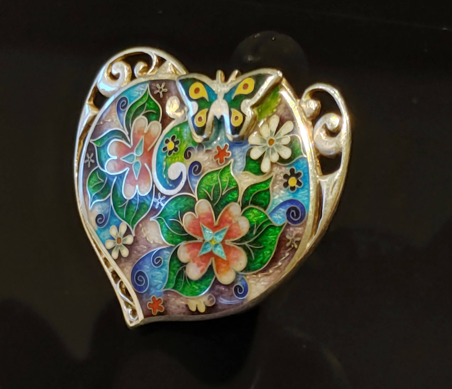 Handmade Cloisonne Enamel Butterfly Ring