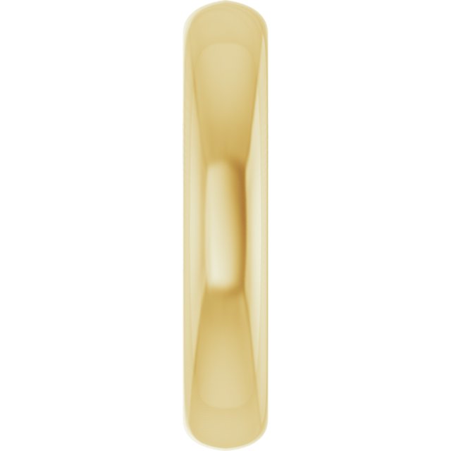 Side view of yellow gold oval charm bail showing its slim profile