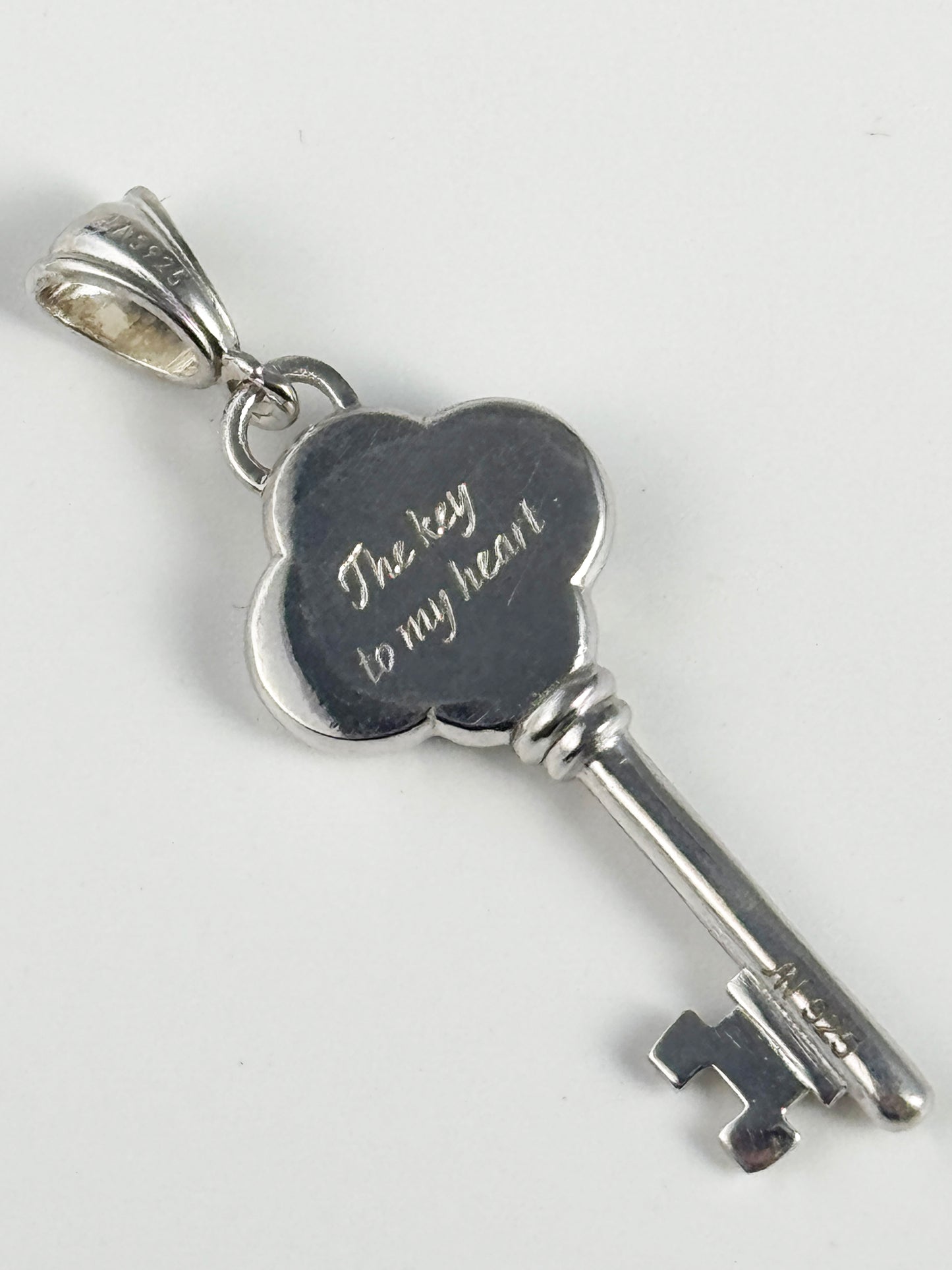 Diamond Enamel Key Necklace Handmade