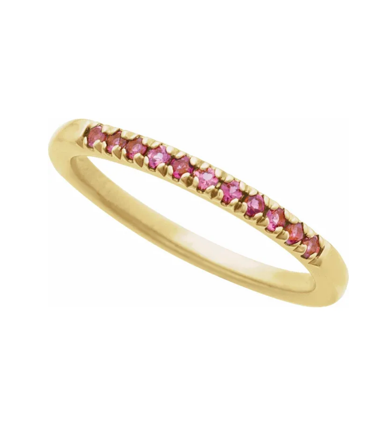 14K Solid Gold Tourmaline Pave Ring Handmade