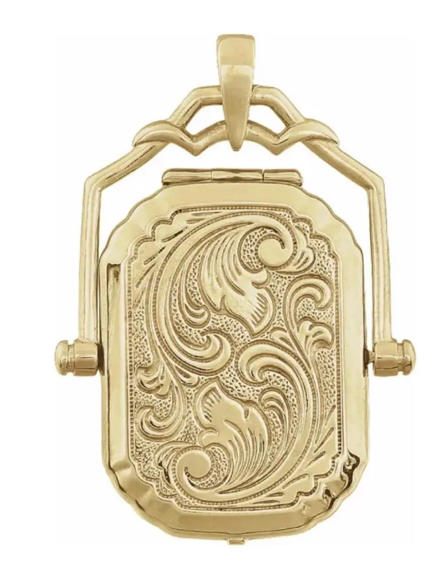 14K Solid Gold Swivvel Locket