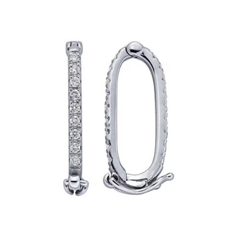 14K White Gold Necklace Enhancer Diamond-Set Bail/Hinged Charm Bail/Necklace Shortener