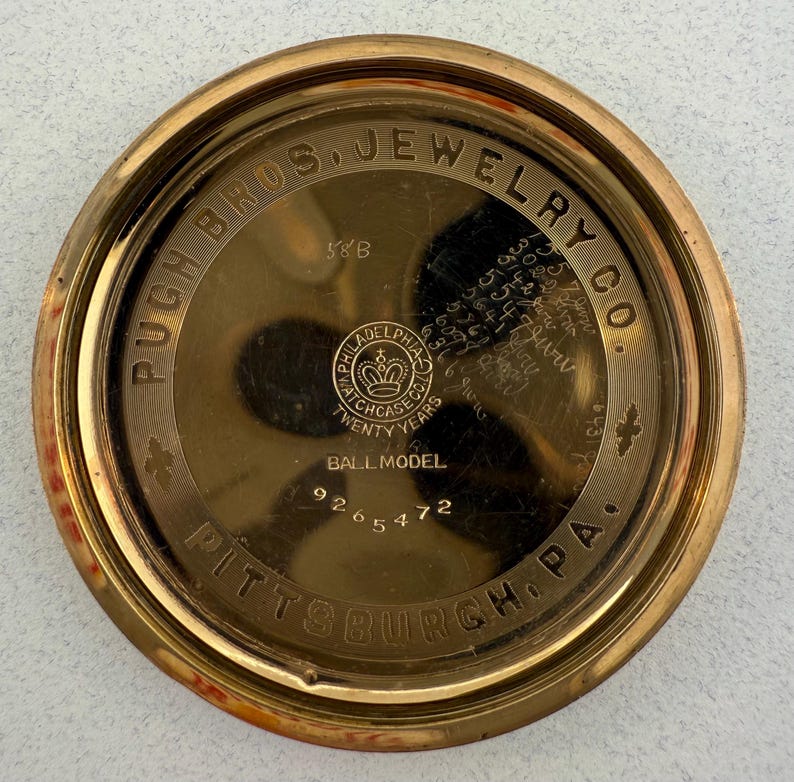 1903 Ball Waltham Official RR Standard pocket watch, view 3
