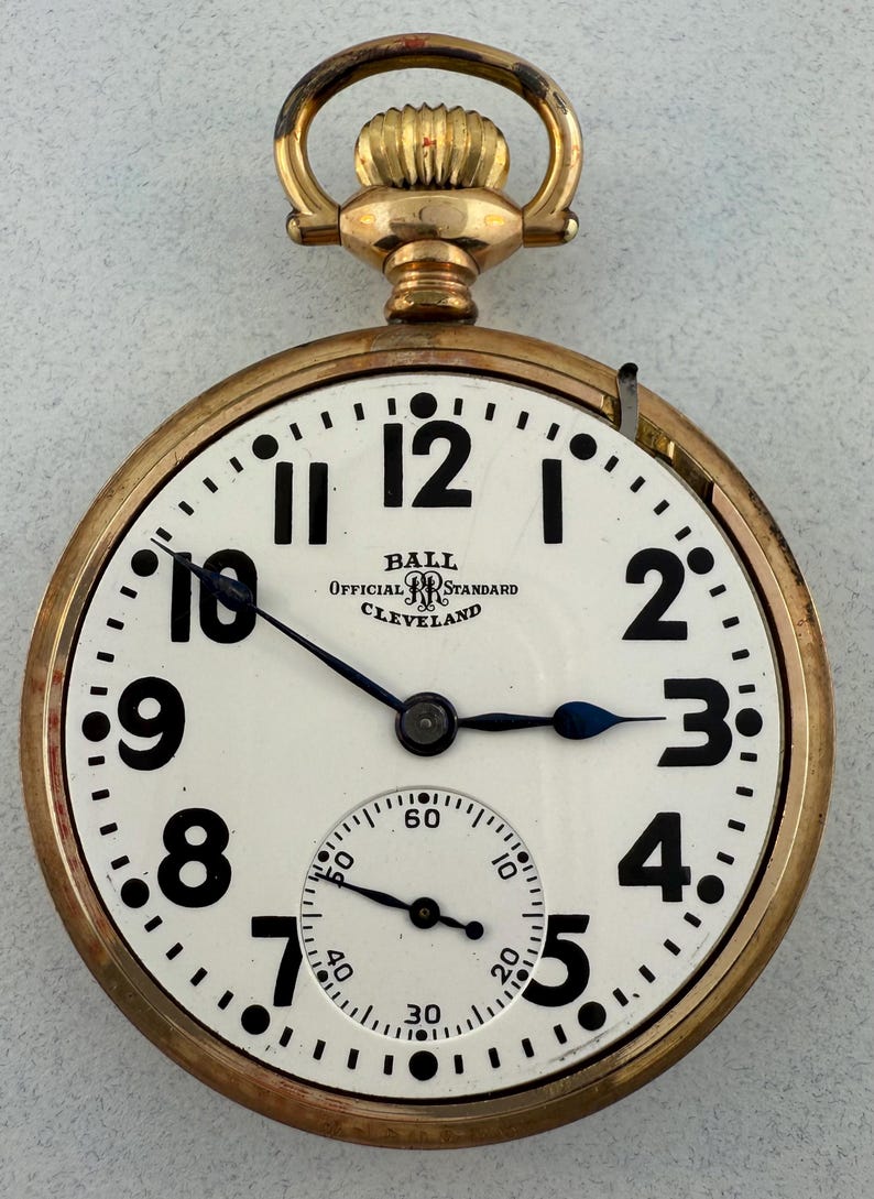 1903 Ball Waltham Official RR Standard pocket watch, view 5