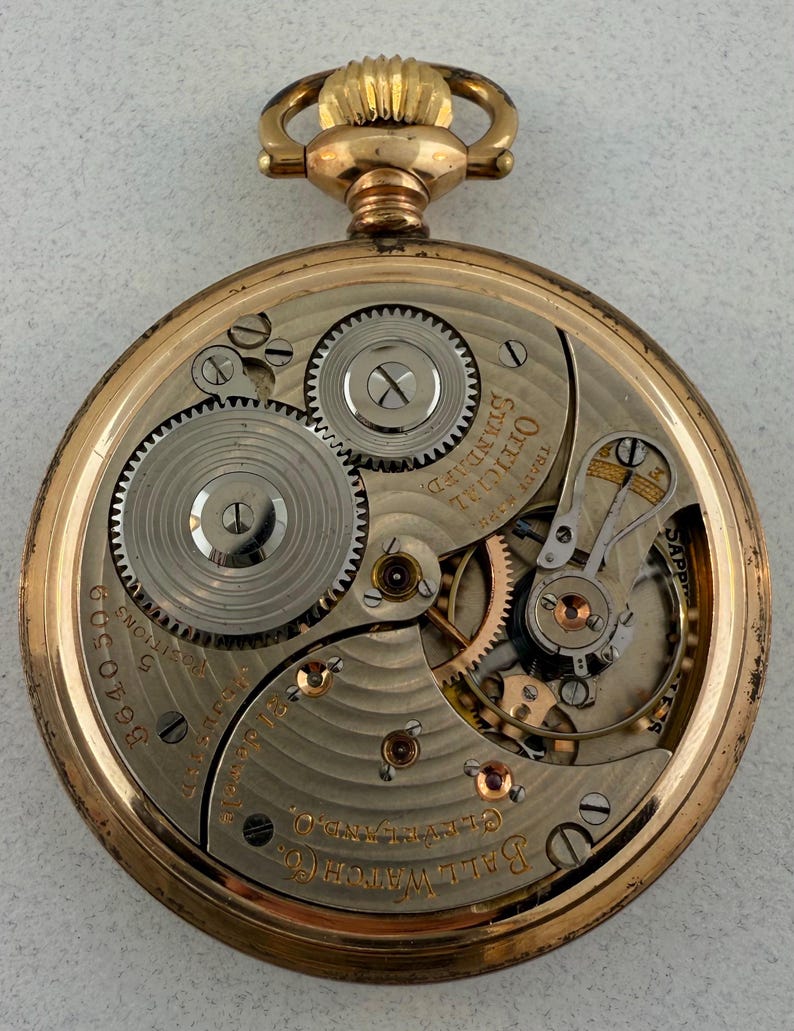 1903 Ball Waltham Official RR Standard pocket watch, view 6