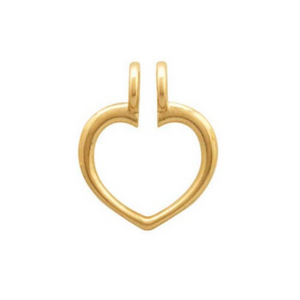 14K Solid Gold Ring Holder, Charm Holder Keeper, Heart Pendant Enhancer