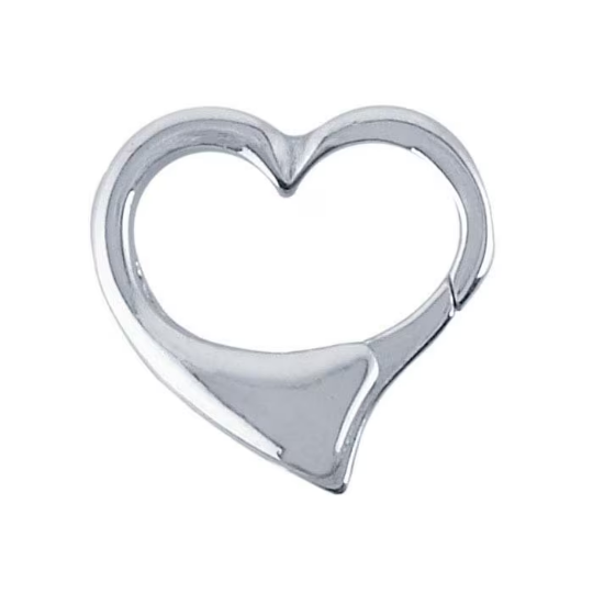 Sterling Silver Push Clasp Heart for Chain Necklace or Bracelet