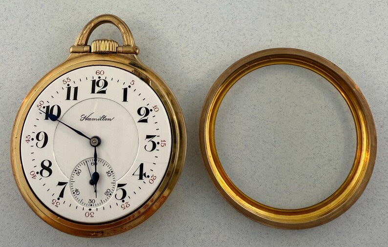 Hamilton 952 Motor Barrel antique pocket watch, view 3