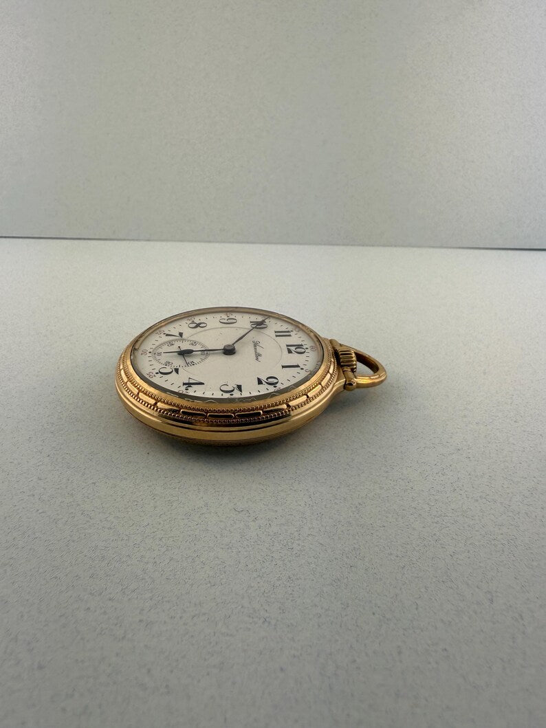 Hamilton 952 Motor Barrel antique pocket watch, view 5