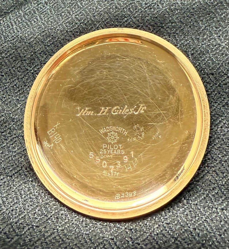 1922 Illinois antique pocket watch with 14K gold-filled case, view 3