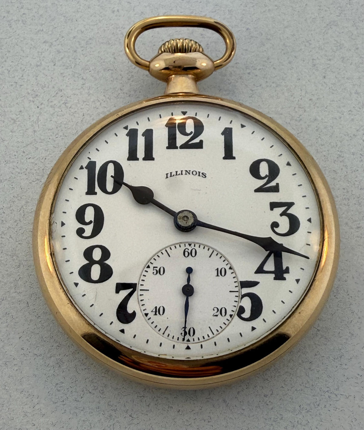 1922 Illinois antique pocket watch with 14K gold-filled case, view 5