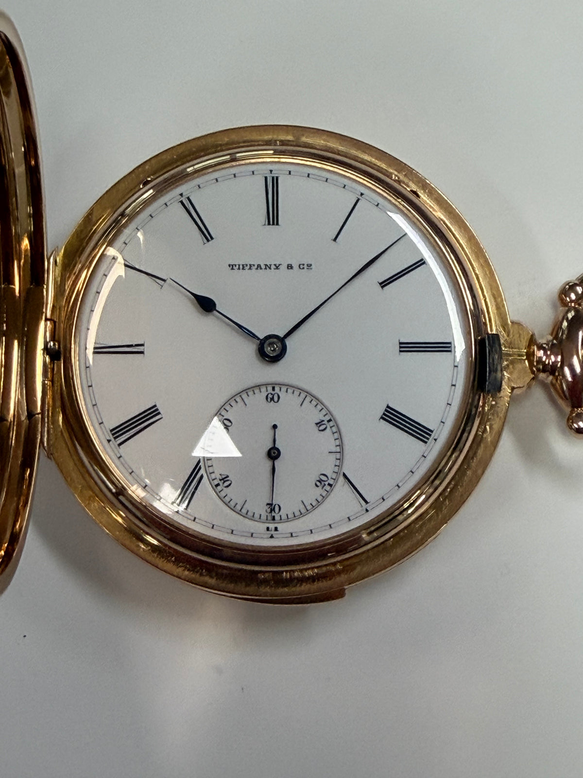 Pocket watch with a Tiffany &amp; Co. dial and Roman numerals