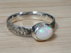 Handmade Ethiopian Opal Ring 7 1/4