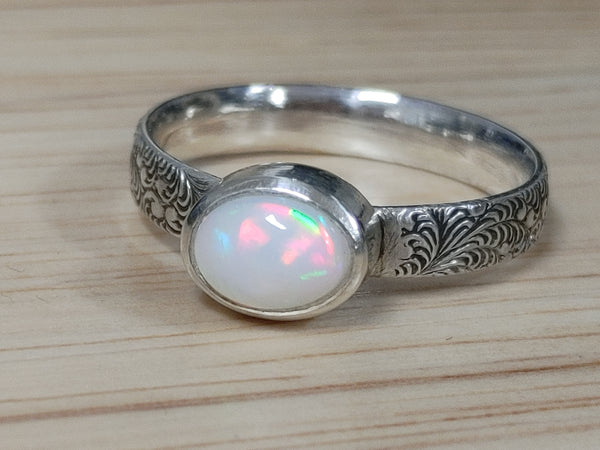 Handmade Ethiopian Opal Ring 7 1/4