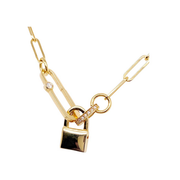 Padlock Charm Hinged Bail Necklace Bracelet Connector