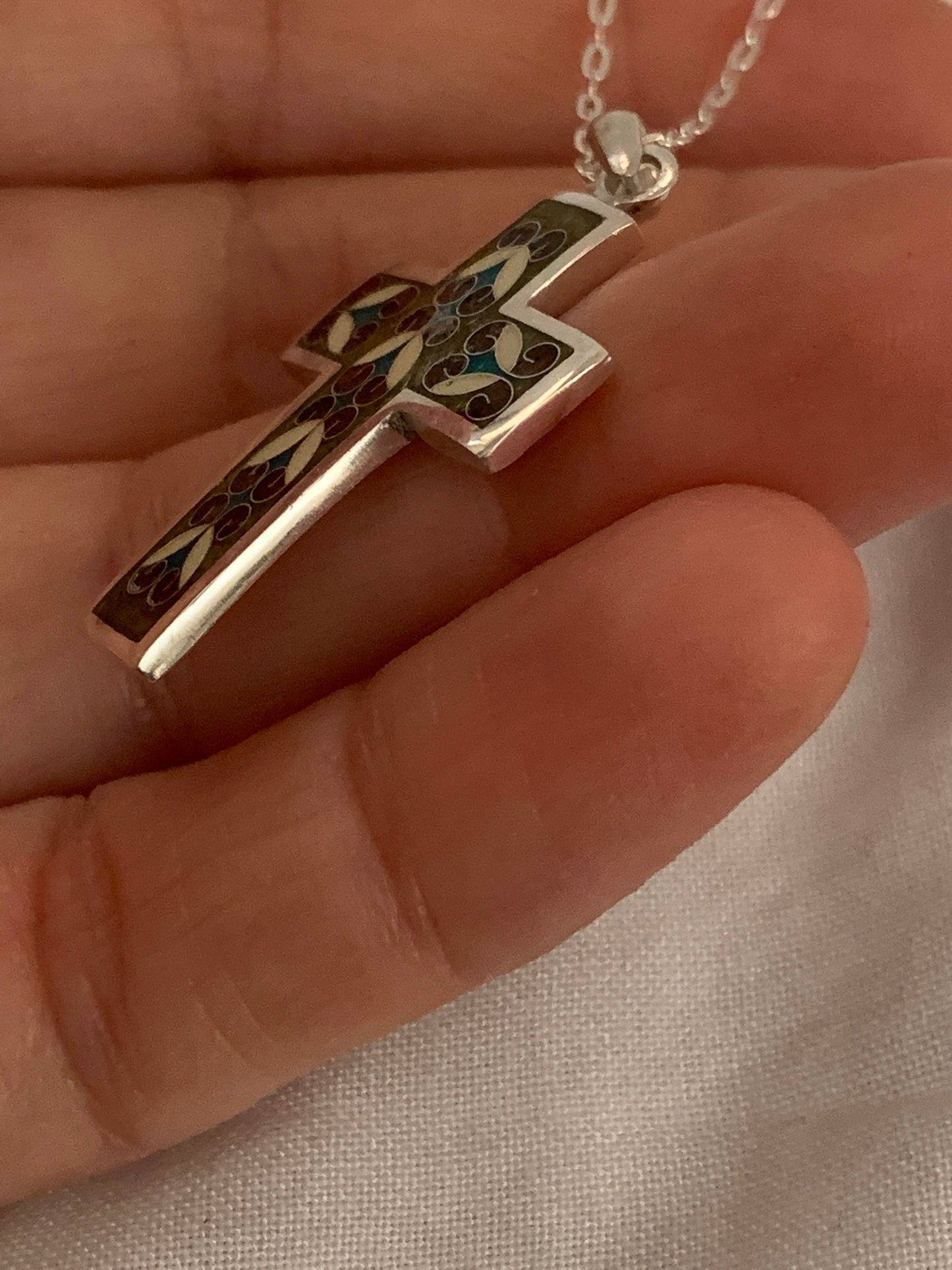 Enamel Cross Handmade Cloisonne Pendant - ANARA & CO ENGRAVINGS - ANARA AND CO JEWELRY