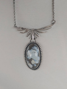Handmade Lavender Turquoise Sterling Silver Festoon Necklace