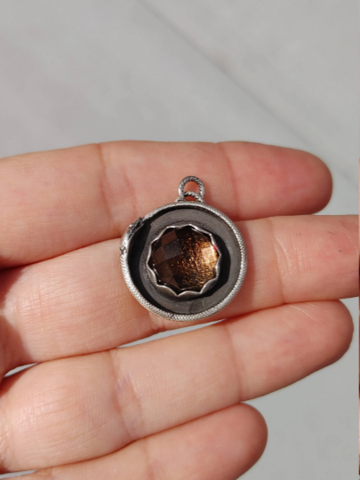 Sterling Silver Ouroboros Snake Necklace With Smoky Quartz Stone