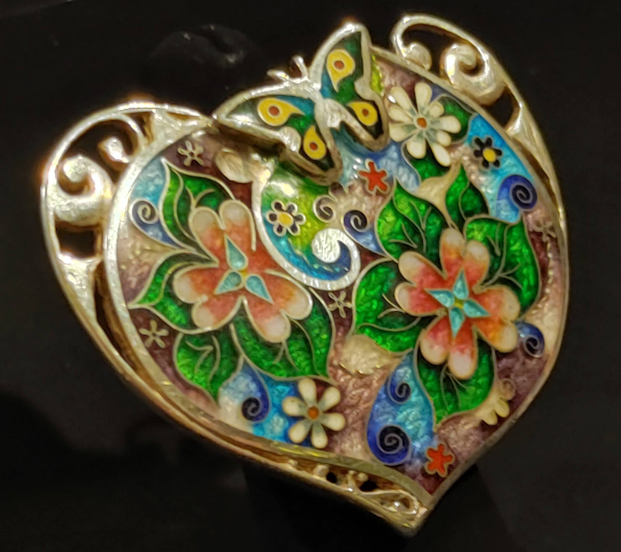 Handmade Cloisonne Enamel Butterfly Ring